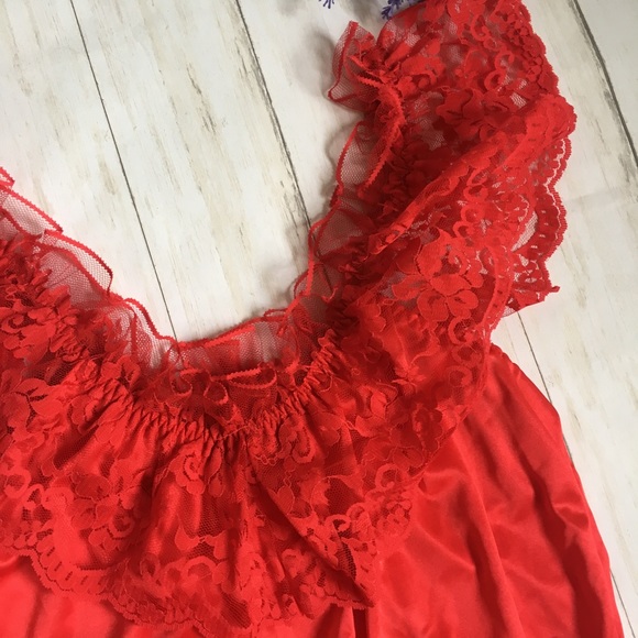 Vintage DARLING BODY FASHIONS Red Lace Lingerie M - Picture 2 of 8